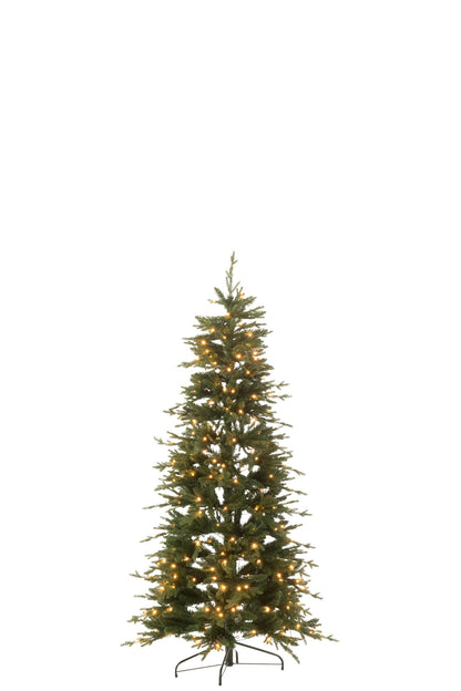 Kunstkerstboom met 300 LED – donkergroen, 210 cm