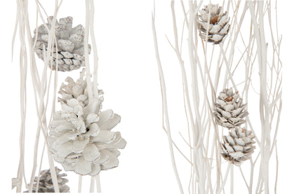 Branch Pine Cone Dry Flower White Assortment Of 2