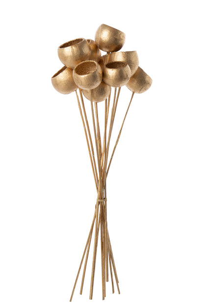 Bundle Of 10 Branch Dry Flower Gold Colored