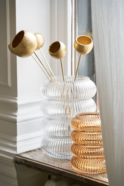 Bundle of 10 branch dry flower gold detail