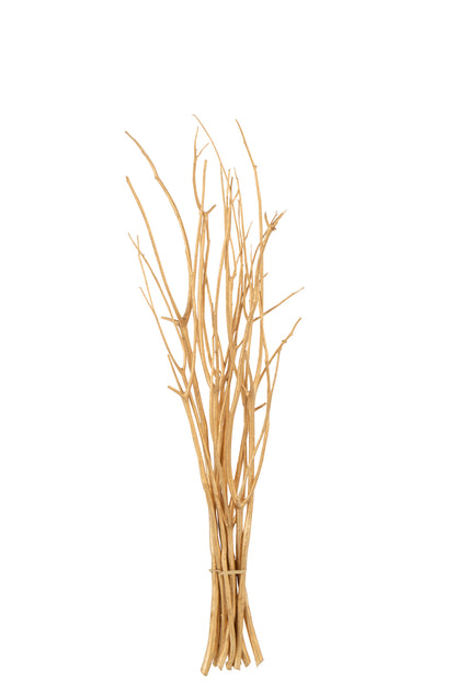 Bundle Of 10 Branch Dry Flower Gold Colored Small