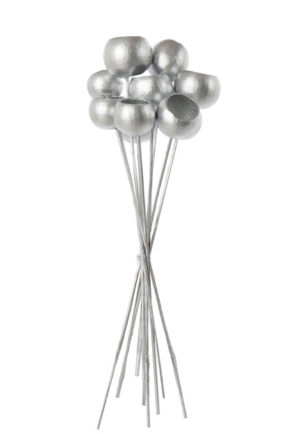 Bundle Of 10 Branch Dry Flower Silver Colored