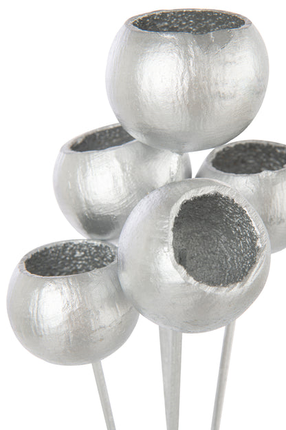 Bundle Of 10 Branch Dry Flower Silver Colored