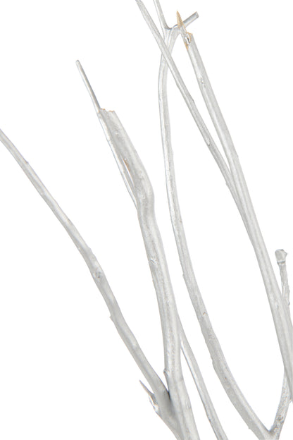 Bundle Of 10 Branch Dry Flower Silver Colored Small