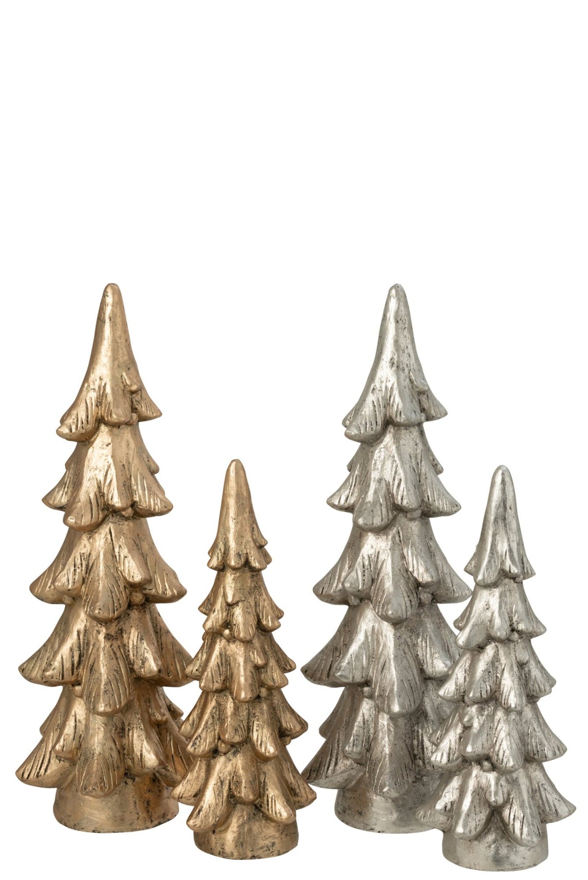 Kerstboom op ronde voet groot – magnesia, goud, 74 cm