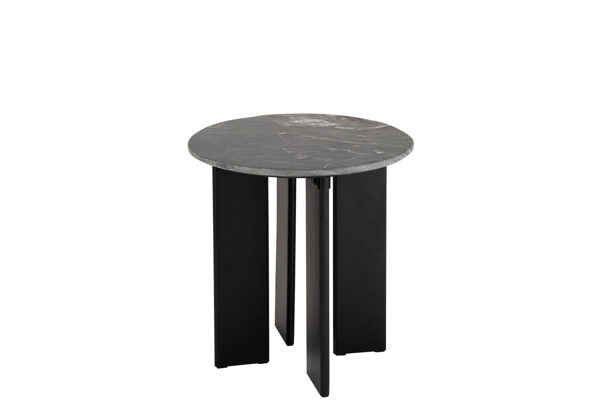 Bijzettafel Mathilde – marmer en mangohout, zwart, 50x50x50 cm