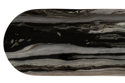 Consoletafel Mathilde – marmer en mangohout, zwart, 140×35×81 cm