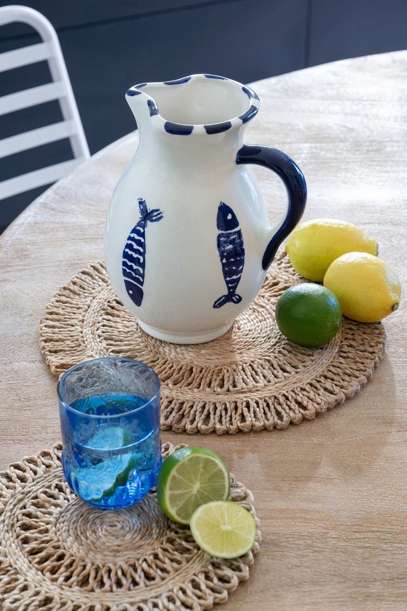 Pitcher Fish Ceramic Dark Blue