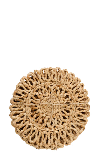 Set Of 6 Coaster Round Jute Natural