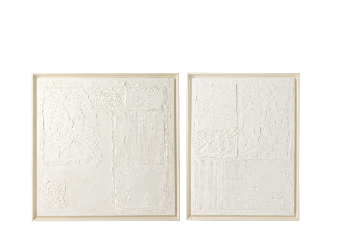 Wandpaneele Plaster – Kiefernholz, weiß, 80x60 cm, 2er-Set