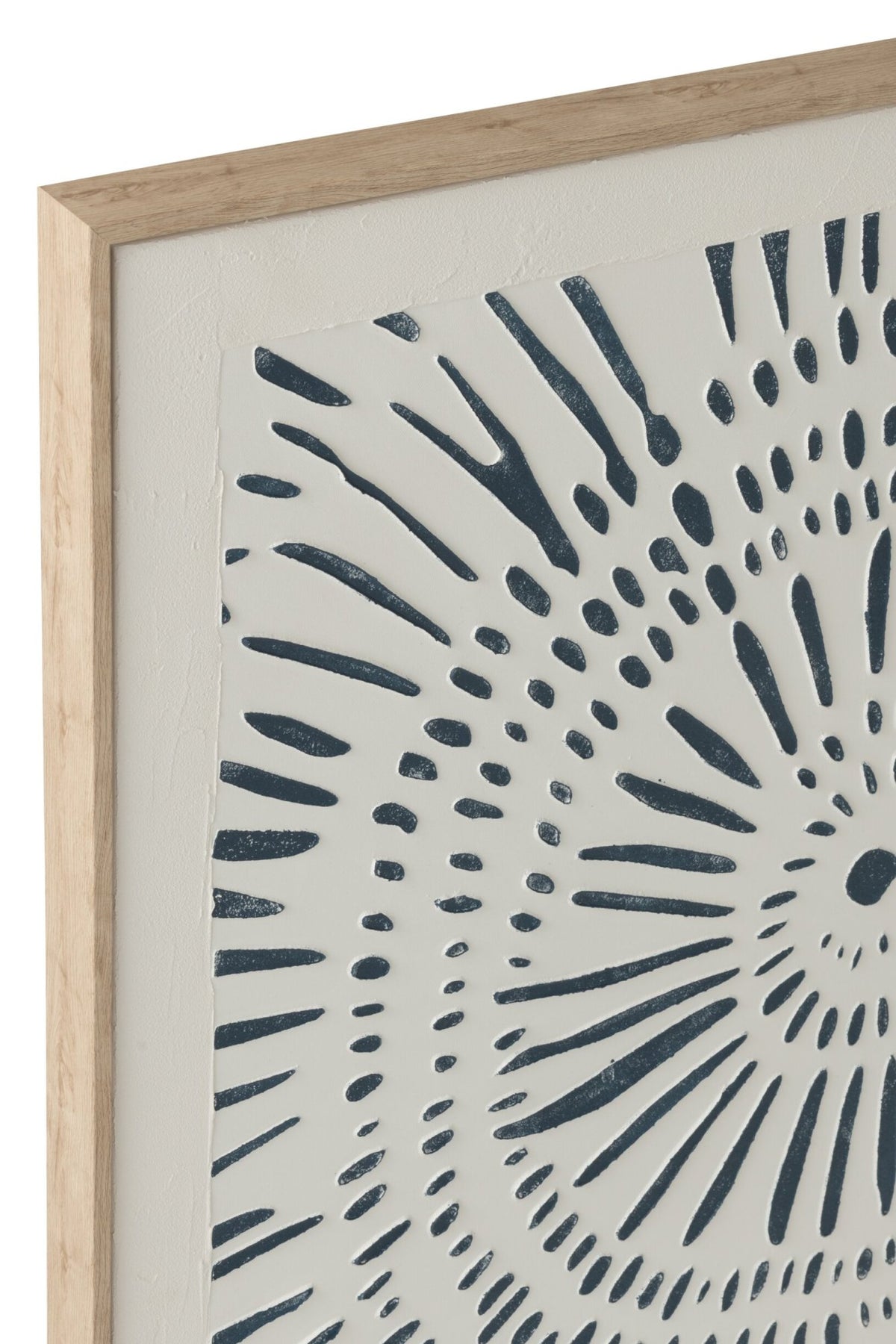 Wandpaneel Circle – grenenhout, wit/blauw, 80x80 cm