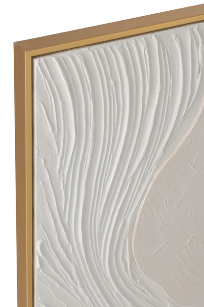 Painting Men Hanging Rectangle Acrylic White/Gold Colored