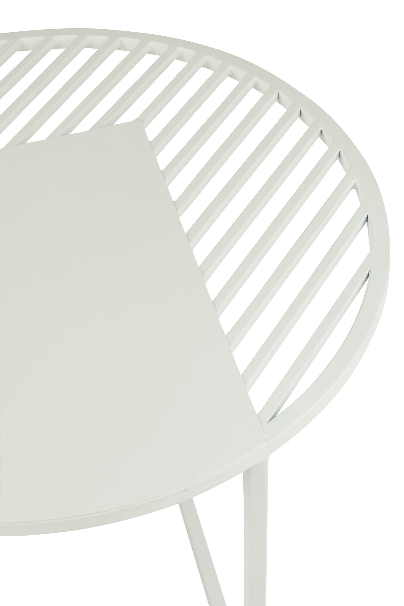 Set Of 2 Side Table Outdoor Round Metal White