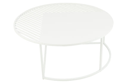 Side Table Outdoor Round Metal White