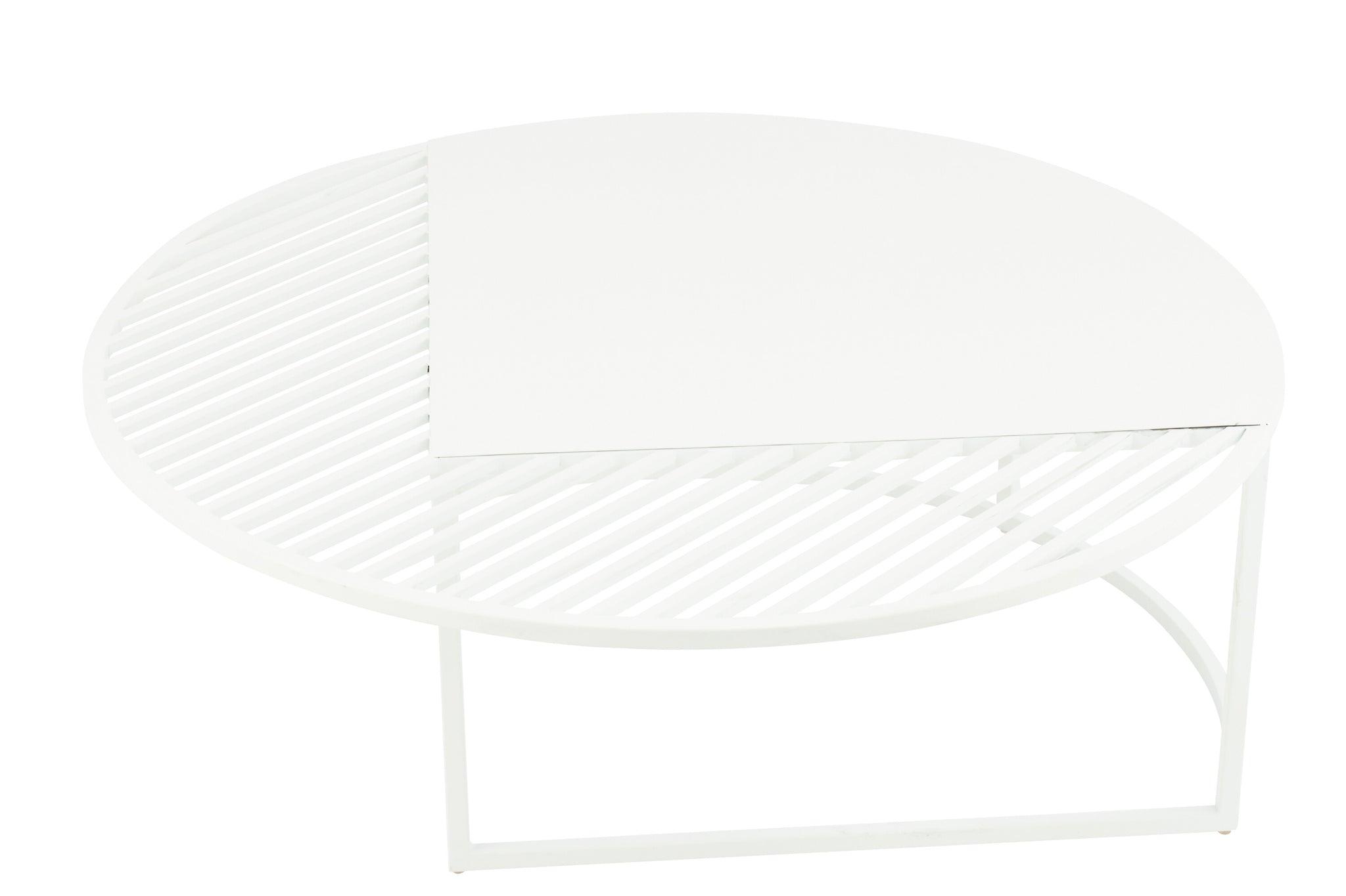 Side Table Outdoor Round Metal White