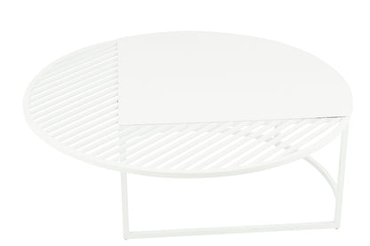 Side Table Outdoor Round Metal White