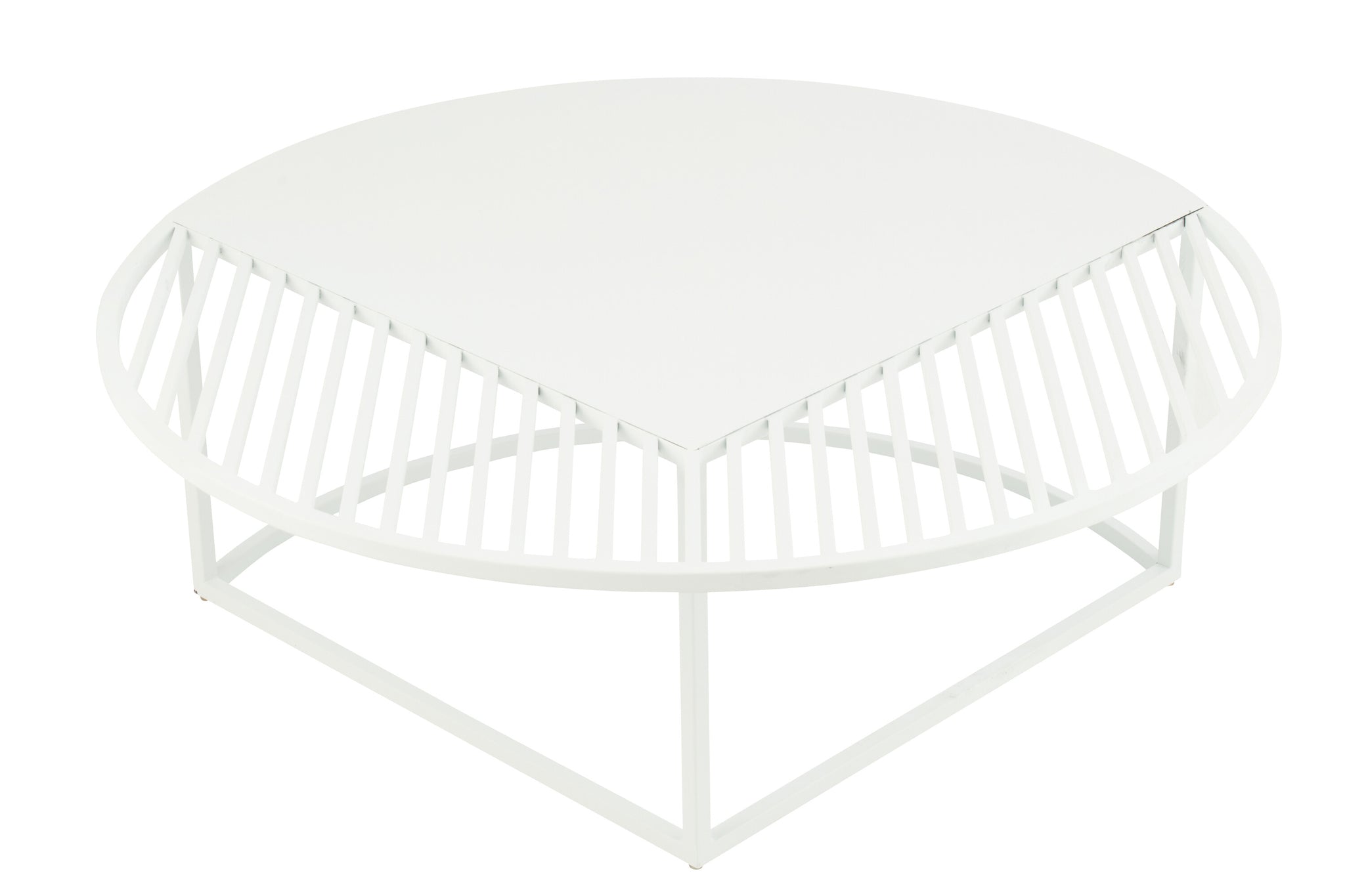 Side Table Outdoor Round Metal White