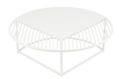 Side Table Outdoor Round Metal White