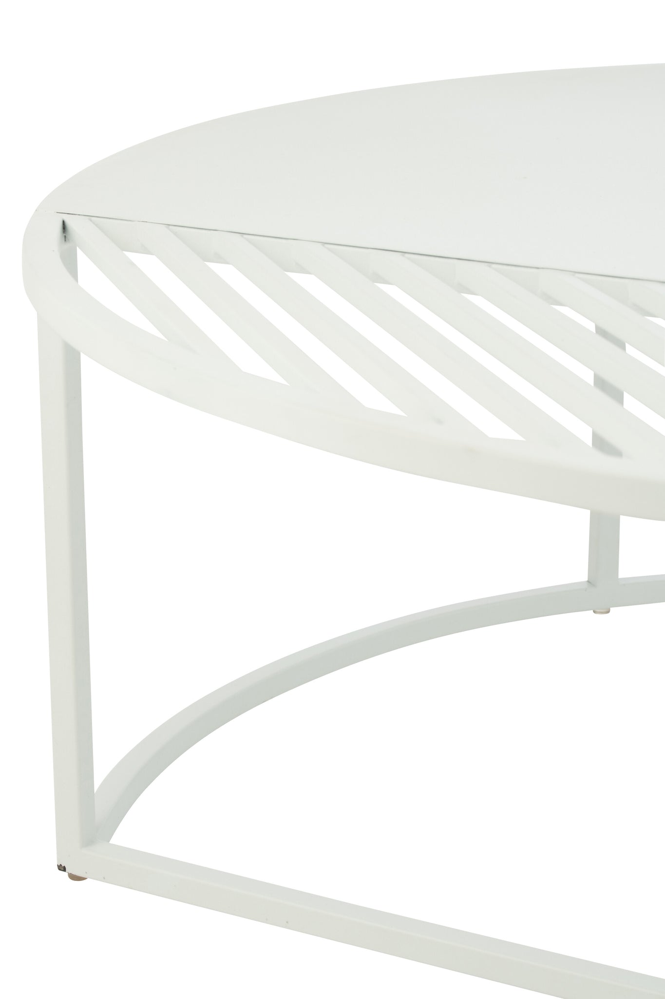 Side Table Outdoor Round Metal White
