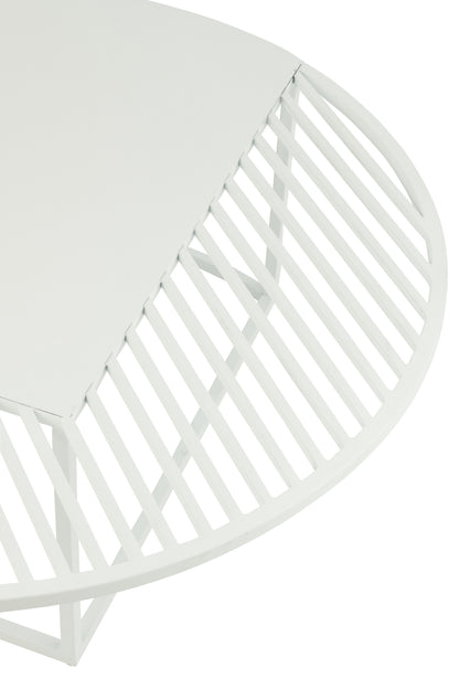 Side Table Outdoor Round Metal White