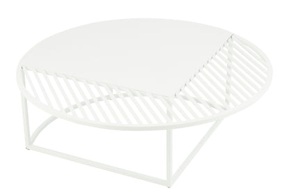 Side Table Outdoor Round Metal White