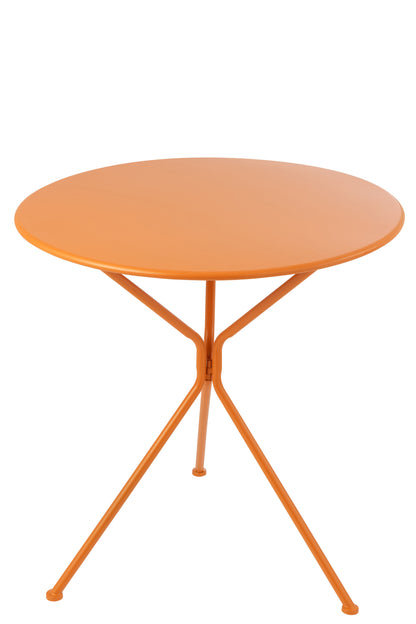 Gartentisch Dreibein Rund Metall Orange Groß