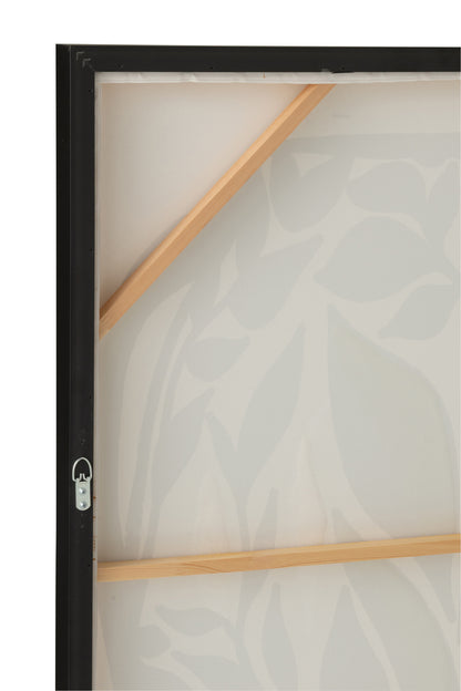 Painting Flowers Pinewood Off-White/Black Assortment Of 2