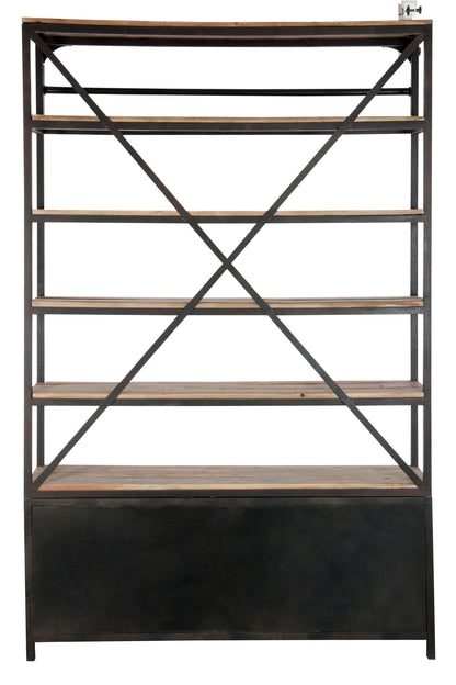 Rack+Ladder 4Shelves Wood/Metal Natural/Brown 160X45x243cm