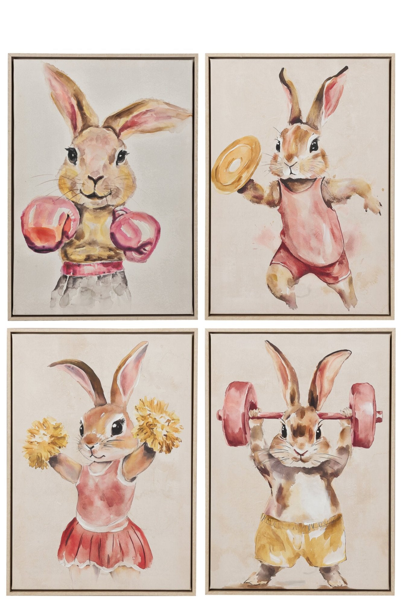 Schilderij Sporty Rabbit – acryl, multicolour, 37,5x52,5 cm