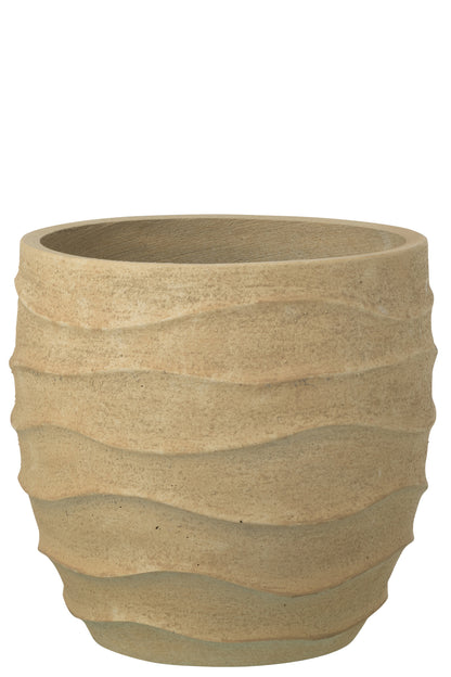 Blumentopf Waves + Outdoor Sand Beige Groß