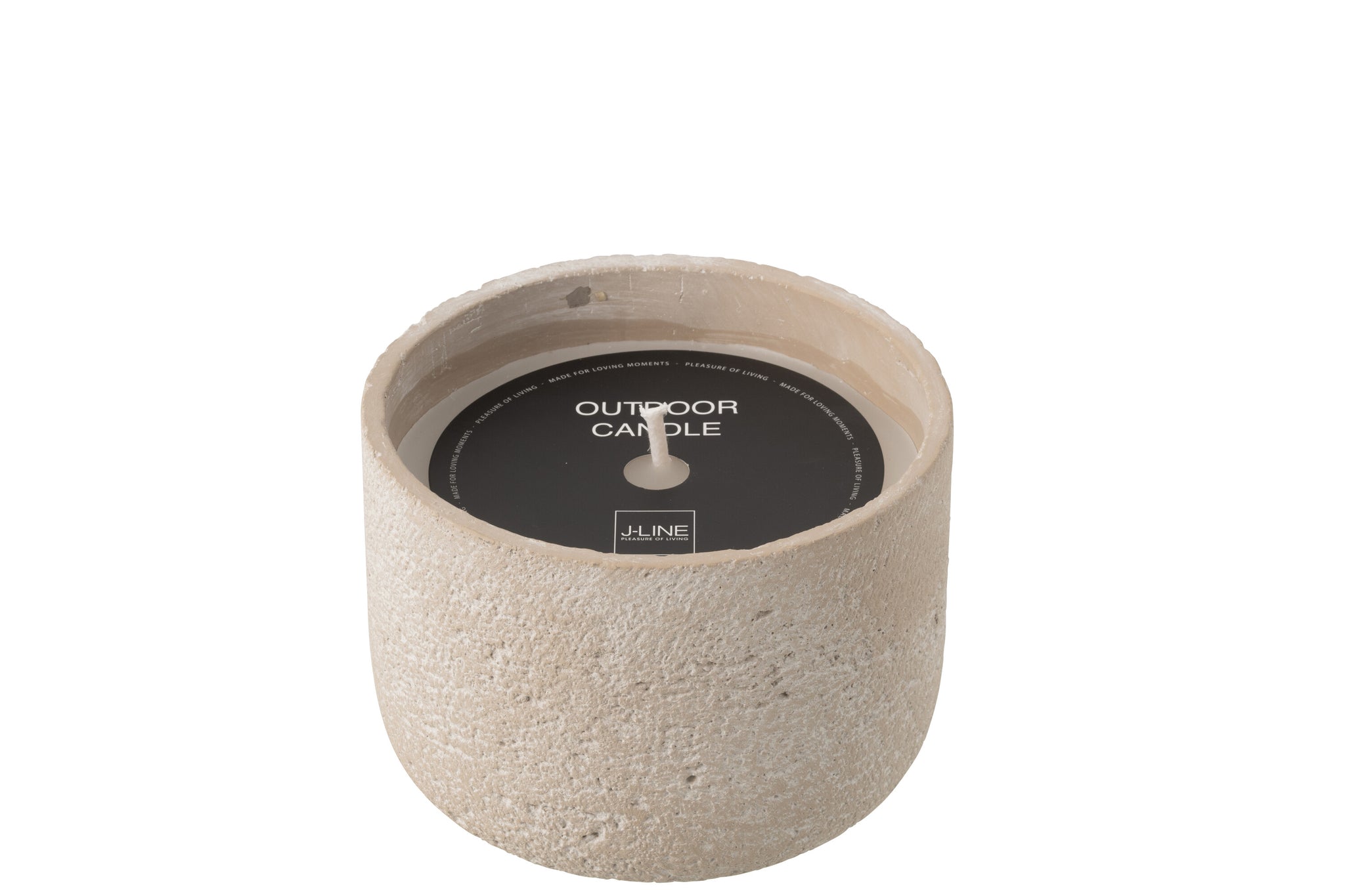 Outdoor Candle 31H Round Paraffin Light Beige Medium