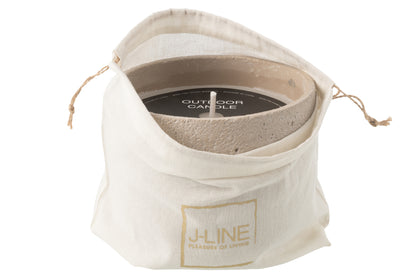 Outdoor Candle 47H Round Paraffin Light Beige Large