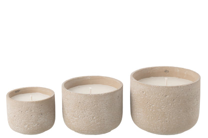 Outdoor Candle 47H Round Paraffin Light Beige Large