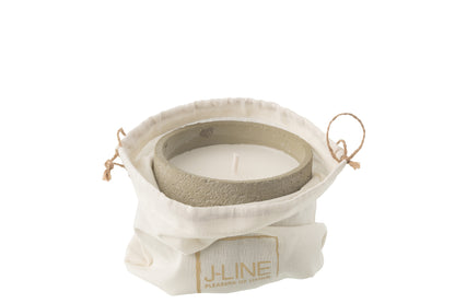 Outdoor Candle 16H Round Paraffin Light Green Small