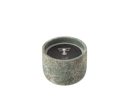 Outdoor Candle 16H Round Paraffin Turquoise Small