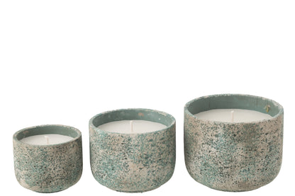 Outdoor Candle 47H Round Paraffin Turquoise Large