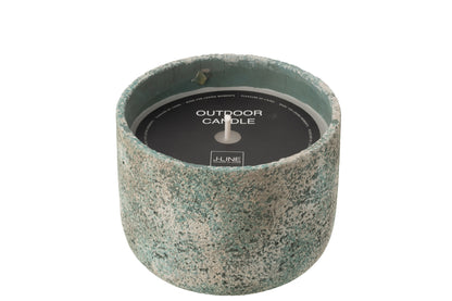 Outdoor Candle 47H Round Paraffin Turquoise Large