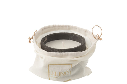 Outdoor Candle 16H Round Paraffin Dark Grey Small