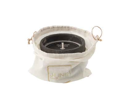 Outdoor Candle 16H Round Paraffin Dark Grey Small