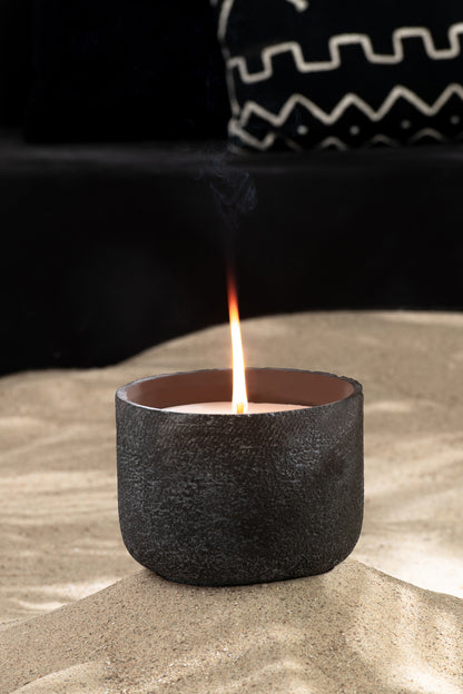 Outdoor Candle 31H Round Paraffin Dark Grey Medium