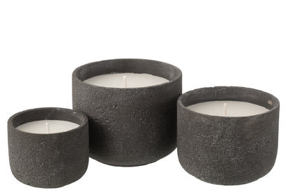 Outdoor Candle 47H Round Paraffin Dark Grey Large
