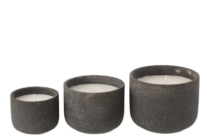 Outdoor Candle 47H Round Paraffin Dark Grey Large