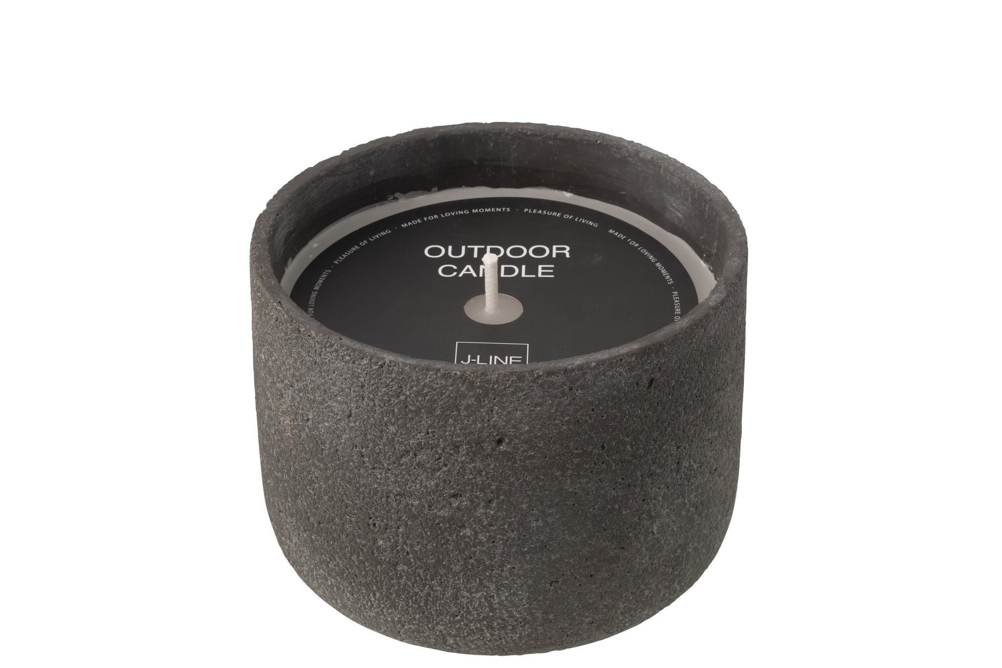 Outdoor Candle 47H Round Paraffin Dark Grey Large
