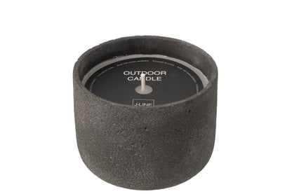 Outdoor Candle 47H Round Paraffin Dark Grey Large