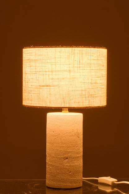 Table Lamp Pierre Ceramic White/Ecru Large