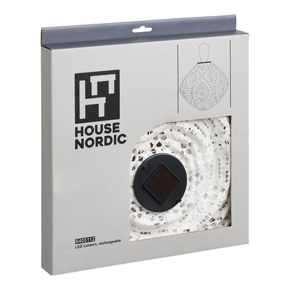 Harwood LED Lantern - Lantern, rechargeable with integrated solar panel, white