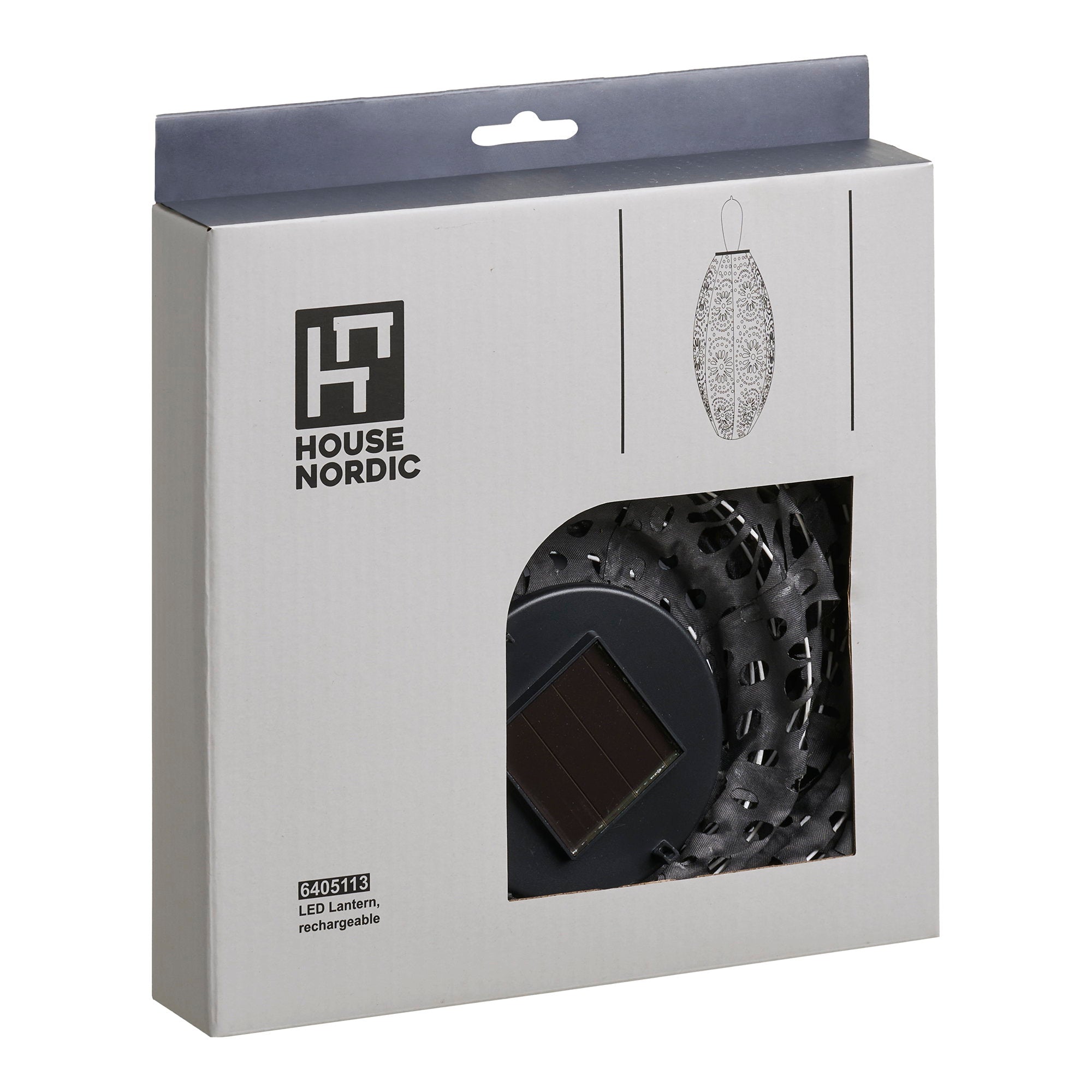 Foxdale LED Lantern - Lantern, rechargeable with integrated solar panel, grey