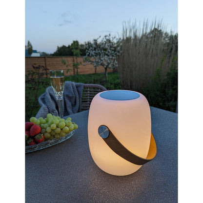 Cardiff LED Lampe – Lampe mit Gurt, Bluetooth-Lautsprecher, wiederaufladbar, weiß