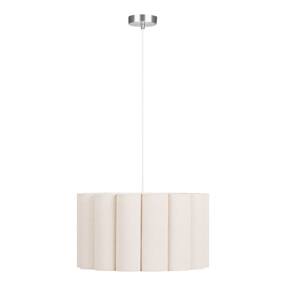 Hanglamp Watton – staal en linnen, grijs/beige, ø45×25 cm