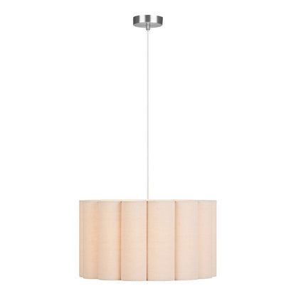 Hanglamp Watton – staal en linnen, grijs/beige, ø45×25 cm